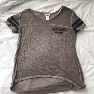 hi-lo faded army green top